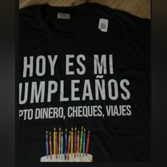 Birthday Shirt Spanish Hoy Es Mi Cumpleaños Medium Black - Picture 2 of 6